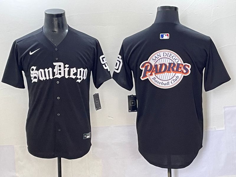 Men 2025 San Diego Padres Blank Black Five generations Joint Name Nike MLB Jersey style 23